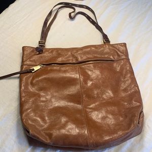 HOBO Brown Leather Shoulder Purse with pockets!